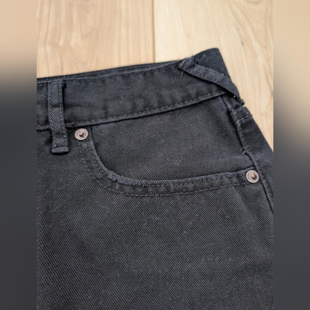Free People Black Lace Trim Denim Women's Shorts - Picture 2 of 10